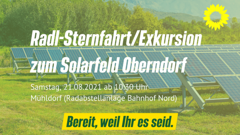 Radl-Sternfahrt zum Solarfeld-Biotop Oberndorf bei Bodenkirchen